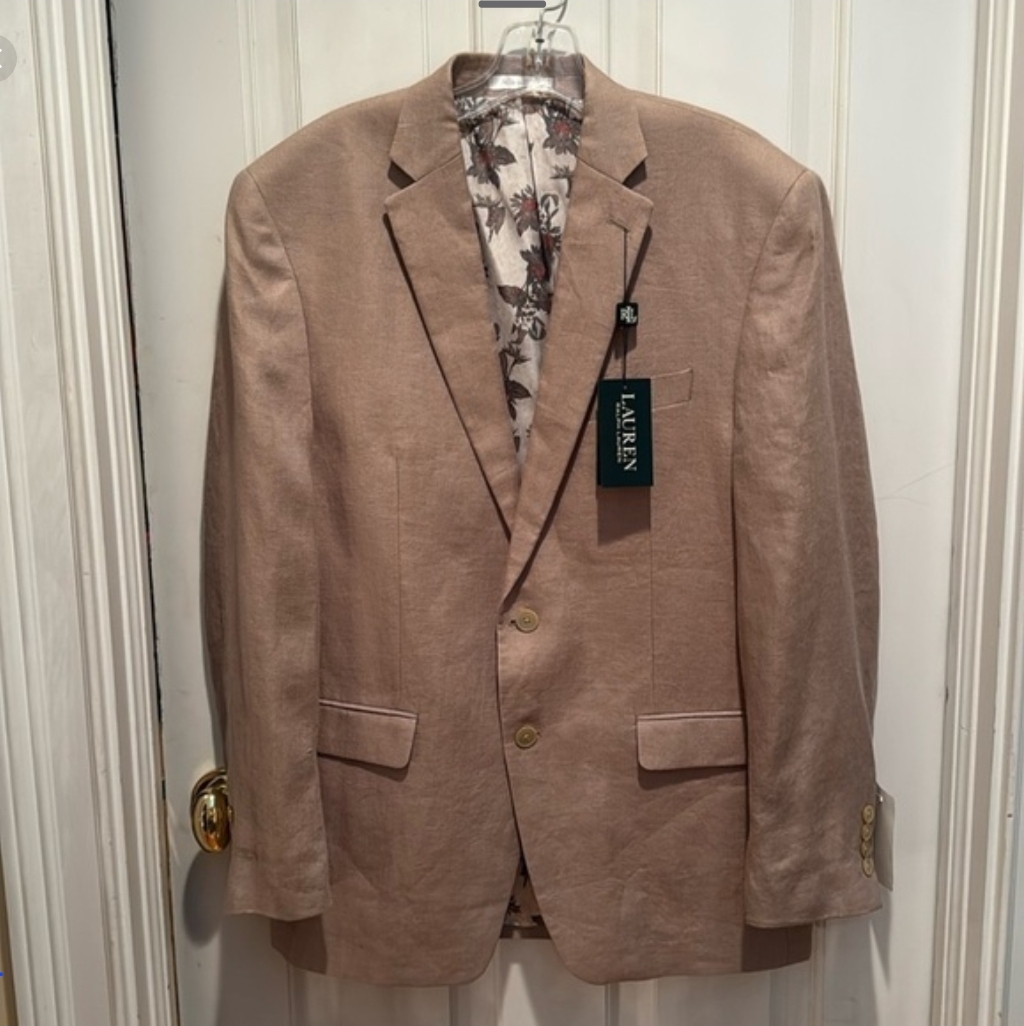 Ralph Lauren Nwt Stone Colored Linen Blazer